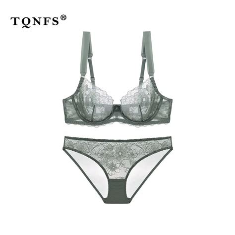 Tqnfs Lace Bra Sexy Set Women Hollow Out Underwear Bra Brief Set B C Cup Women Push Up Underwear