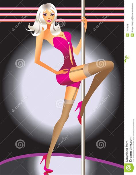 Striptease Girl Dance In A Night Club Stock Vector Illustration Of