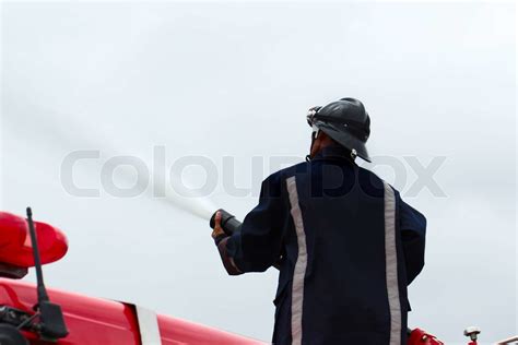 Firefighter Stock Image Colourbox