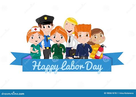 Happy Labor Day Postcard Template Editorial Stock Photo Illustration