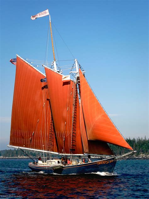 Schooners And Windjammers Sailing In Penobscot Bay Maine — Alan