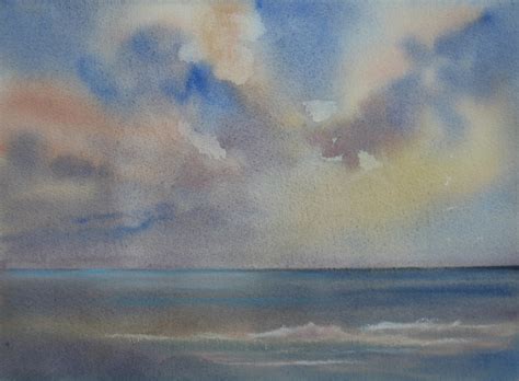 Nel's Everyday Painting: Two Today: Marsh in Oils, Watercolor Sky