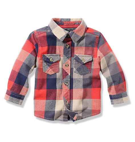 Kids Baby Boy Flannel Button Up Shirt High Res Boys Plaid Shirt Boy
