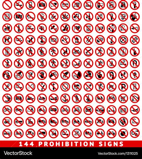 Prohibition Signs Big Set Royalty Free Vector Image