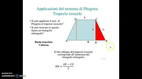 Il Teorema Di Pitagora Applicato Al Trapezio Youtube