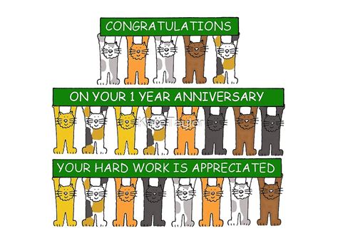 Happy Work Anniversary Cat