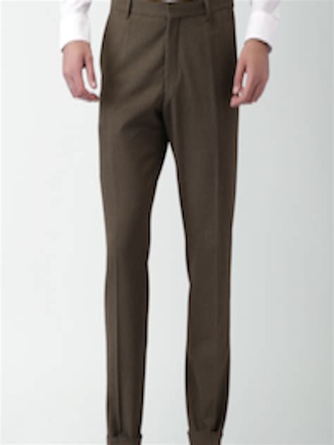 Buy Selected Brown Formal Trousers Trousers For Men 1373542 Myntra
