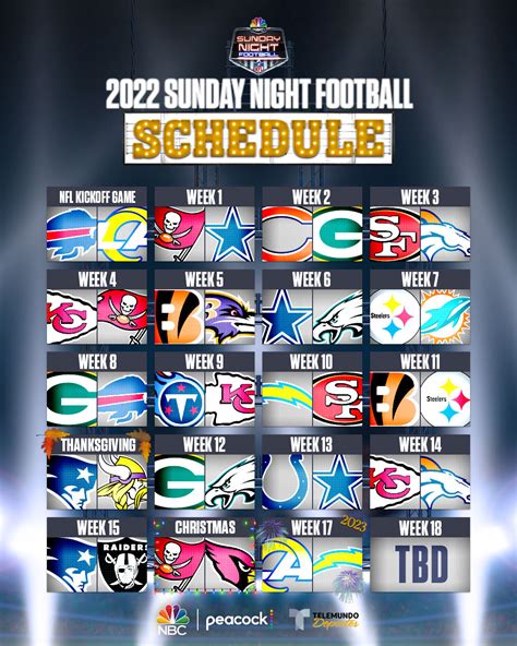 Sunday Night Football On Nbc On Twitter The 2022 Sunday Night