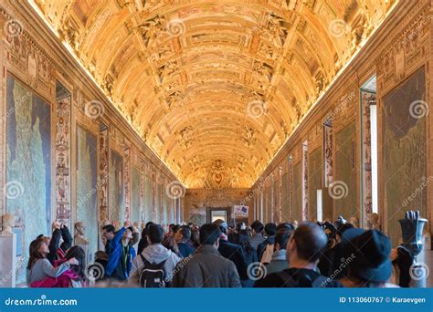 Visitors In The Sistine Chapel In The Vatican Museum In Vatican