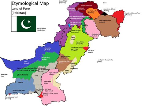 Etymological Map Of Pakistan Oc Suggest Improvements Rpakistan