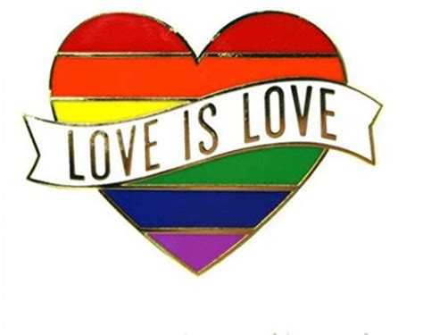 Prideoutlet Lapel Pins Rainbow Pride Heart Love Is Love Lapel Pin