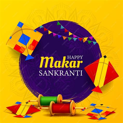 Premium Vector Happy Makar Sankranti Festival Template With Creative
