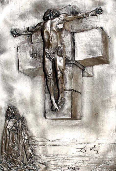 Salvador Dali 1904 1989 La Crucifixion Sculpture En Métal
