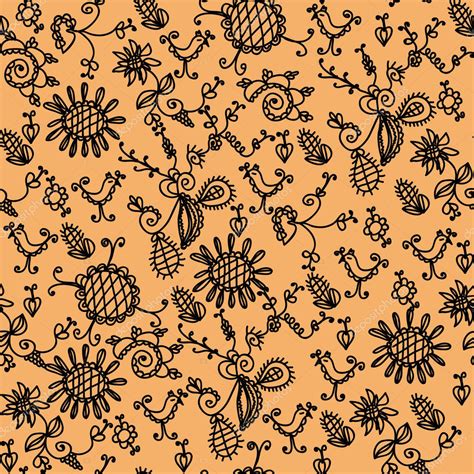 Seamless Ornate Orange Pattern — Stock Vector © Tasia12 2838535