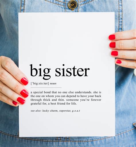 Big Sister Definition Print Big Sister Poster T For Big Etsy