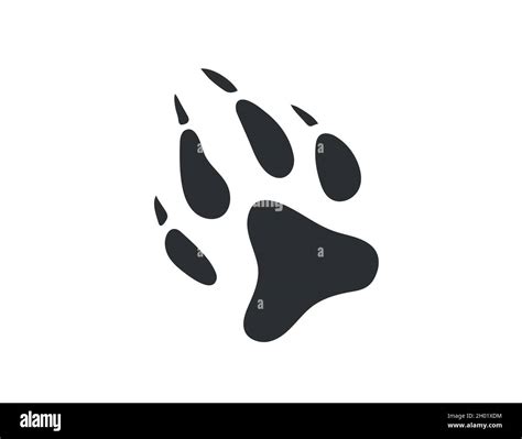 Black Wolf Paw Print Icon In Flat Style Vector Illustration Eps 10