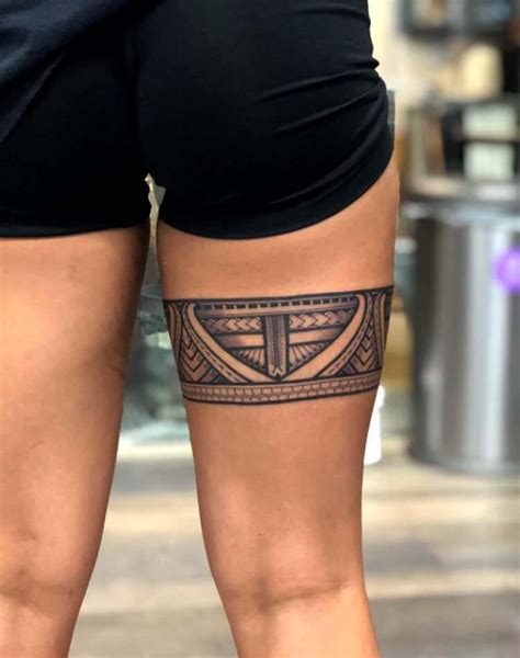 Hawaiian Tribal Band Tattoos For Women
