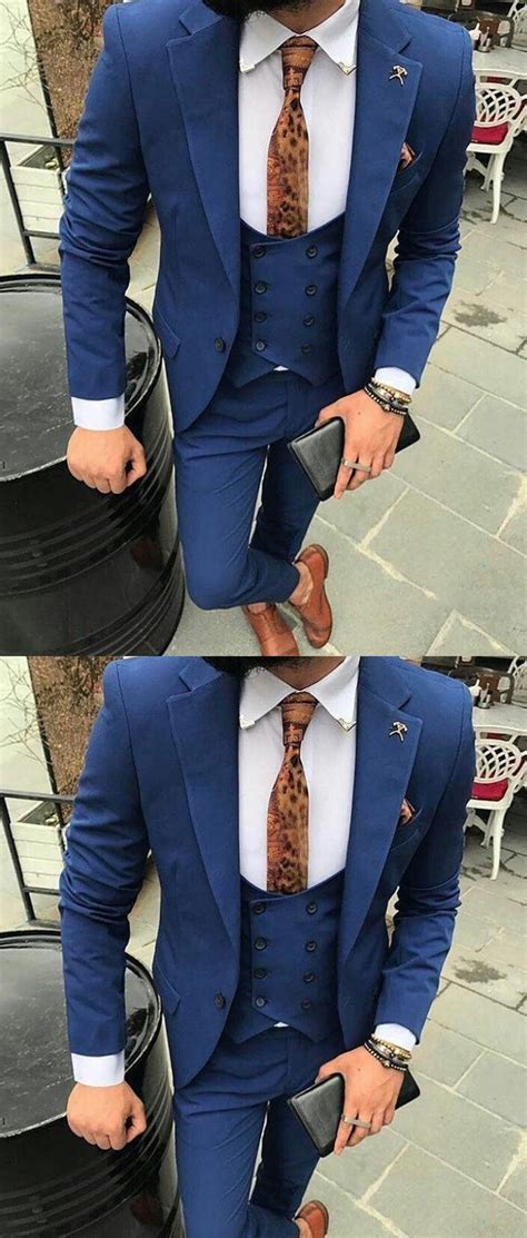 Shop with afterpay on eligible items. Navy Blue Slim Fit 3 Pieces 2019 New Wedding Suit Formal ...