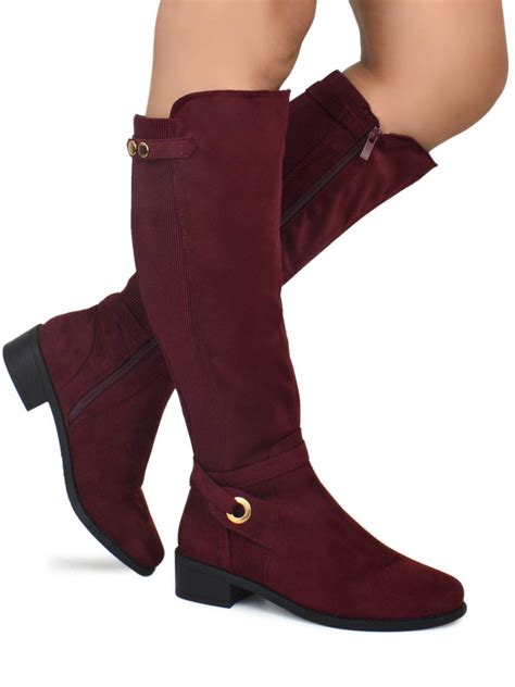Next day delivery and free returns available. Premier Standard - Elastic Panel Knee High Boots - Low ...