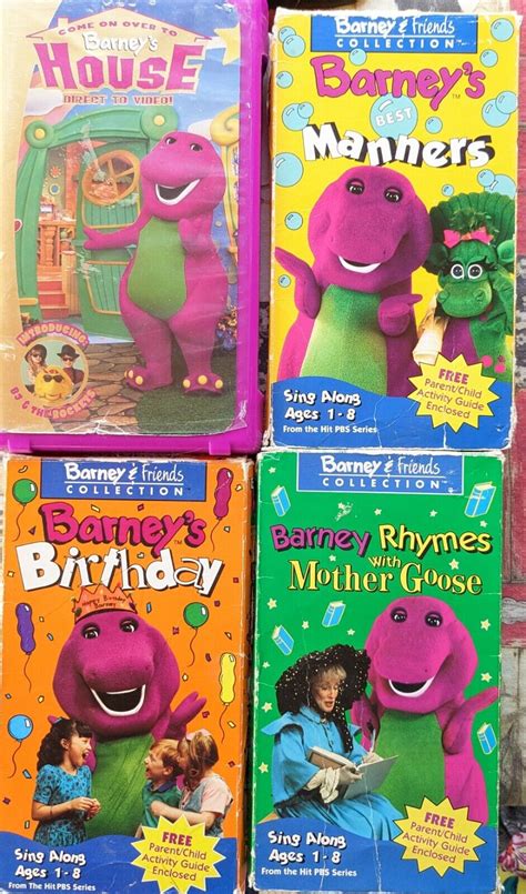 Vintage Lot Of 4 Barney Vhs Tapes 1990s Grelly Usa