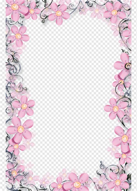 Flower Frame Floral Frame Template Pink Flower Arrangement Frame