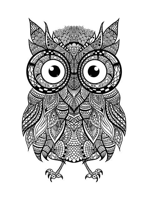 They have more detail and design accents for an advanced coloring activity. Hey everyone! Check out this awesome intricate owl for ...