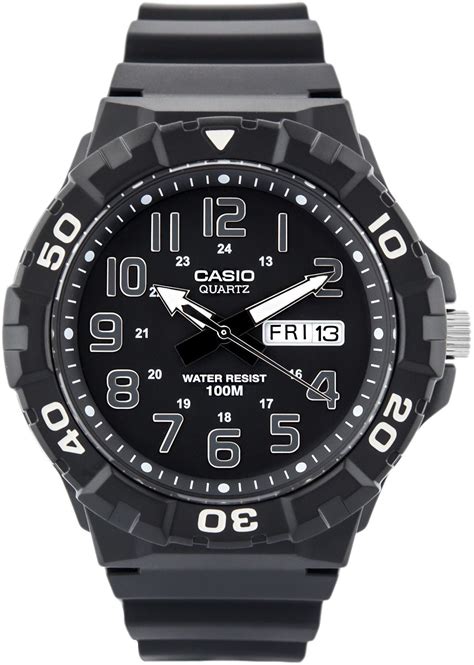 Casio Mens Classic Quartz Watch With Black Resin Strap Mrw 210h 1avcf
