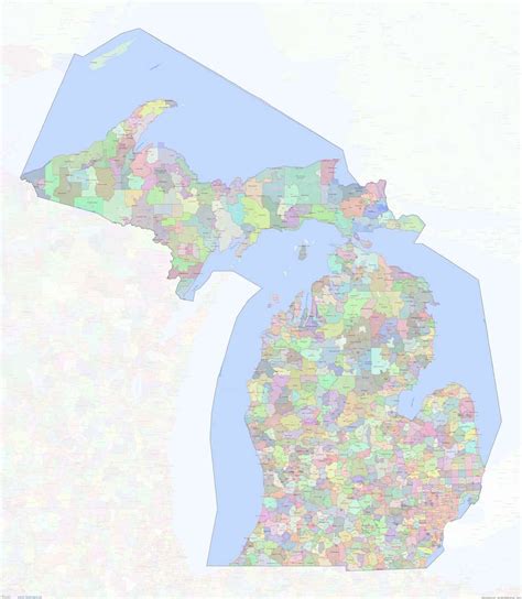 Michigan ZIP Code Map Medium Image Shown On Google Maps