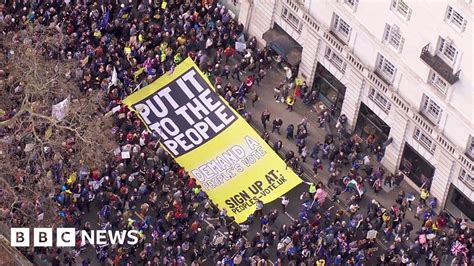 brexit people s vote march to parliament square sped up bbc news