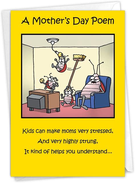 0045 Moms Day Poem Funny Mothers Day Greeting Card With 5 X 7 Envelope By Nobleworks