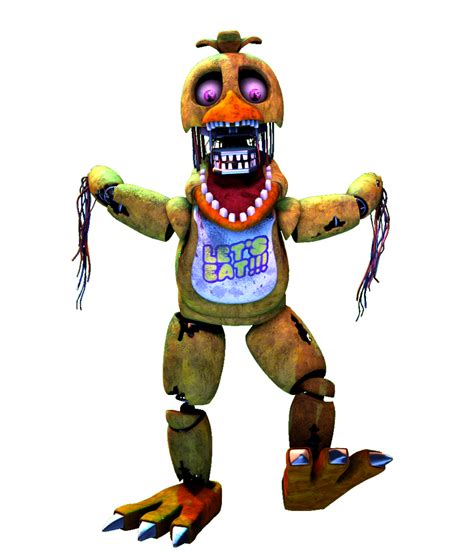 Fnafcollabentry Withered Chica Render By Pixelkirby340 On Deviantart Games De Terror Fnaf