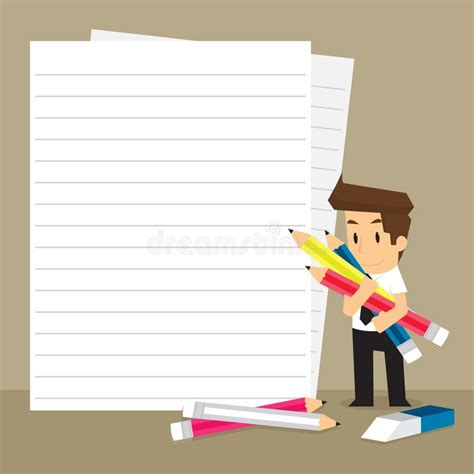Businessman Taking Notes On Paper Stock Vector Illustration Of