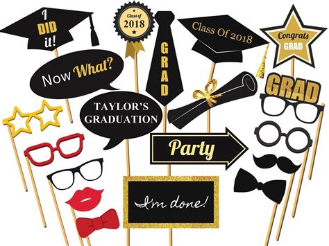 Graduation University Props Grad Party Photo Booth Props Class Of 2018