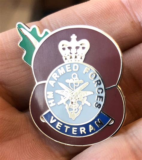 British Armed Forces Veteran Poppy Enamel Pin Badge Etsy