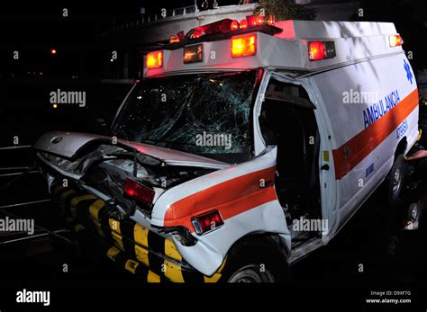 Crashed Ambulance Stock Photo Alamy