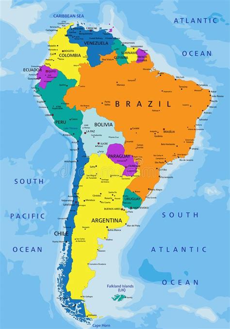 Colorido Mapa Político De Colombia Con Capas Claramente Separadas