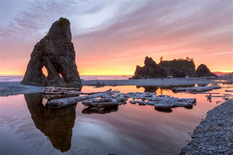 Sunset At Ruby Beach In Olympic National Park Olympic National Park Trips