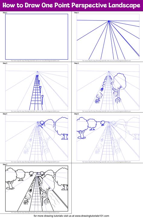 How To Draw An Easy Landscape Printable Step By Step Drawing Sheet Images