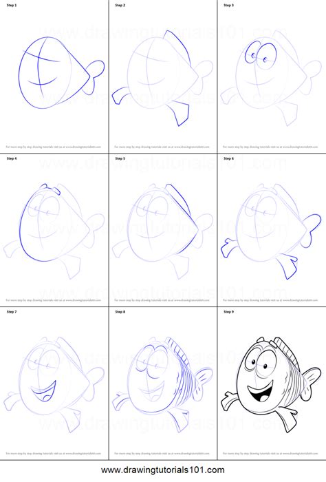 How To Draw Mr Grouper From Bubble Guppies Printable Step By Step