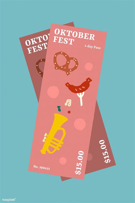 Oktoberfest Day Pass Ticket Vector Set Premium Image By