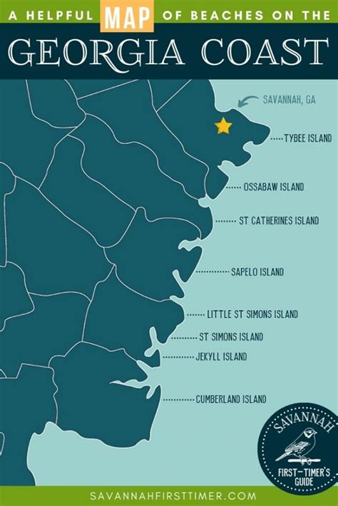 Georgia Coast Map A Quick Overview Of Popular Beaches Savannah First