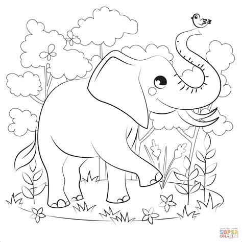 Elephant Coloring Page Free Printable Coloring Pages