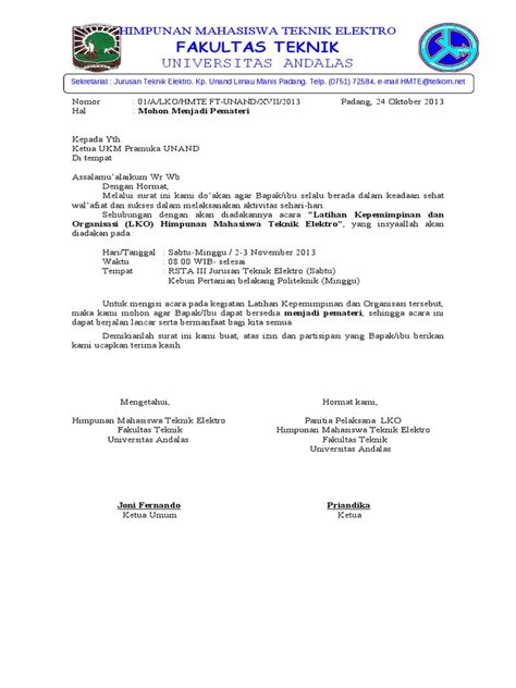 Namun, surat undangan ini masih banyak juga loh yang menggunakan yang mana masih berbentuk oleh hard copy. Contoh Surat Undangan Pemateri Seminar - Sample Surat Undangan