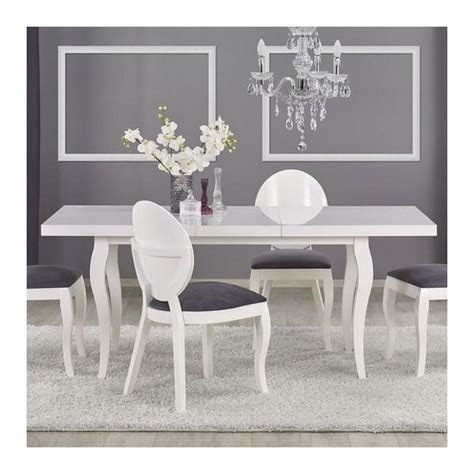 table a manger blanche baroque 140x80 avec rallonge