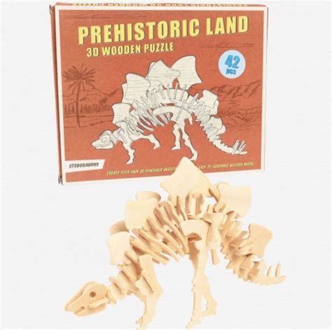 Stegosaurus 3d Wooden Puzzlecraft Kitgreat Tdinosaurs Etsy