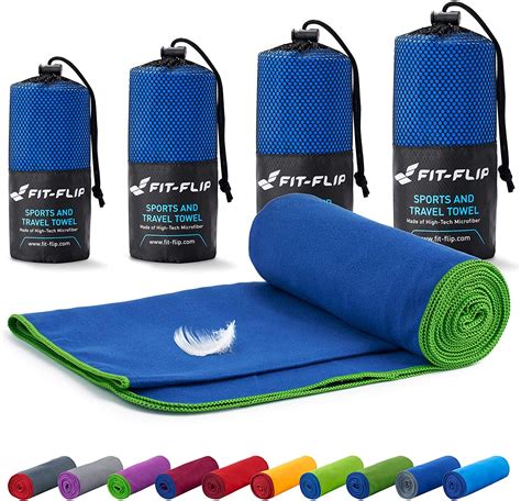 Fit Flip Microfibre Towel In Colours Ultra Lightweight Compact