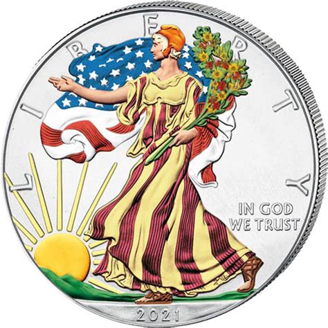 2021 1 Oz Colorized Silver American Eagle Coins Bu