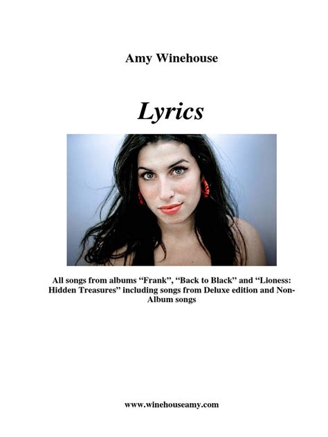 Amy Winehouse Lyrics Pdf