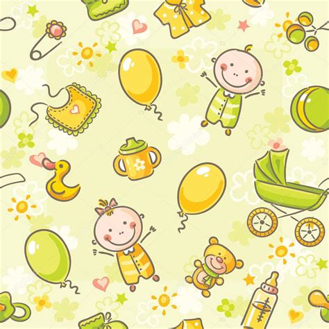 Seamless Pattern With Babies — Stock Vector © Katerinadav 54058611