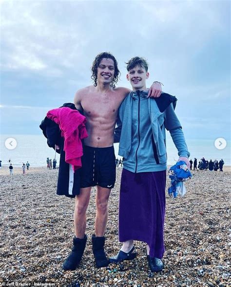 Jeff Brazier 42 Strips Off For A Christmas Day Dip With Beloved Sons